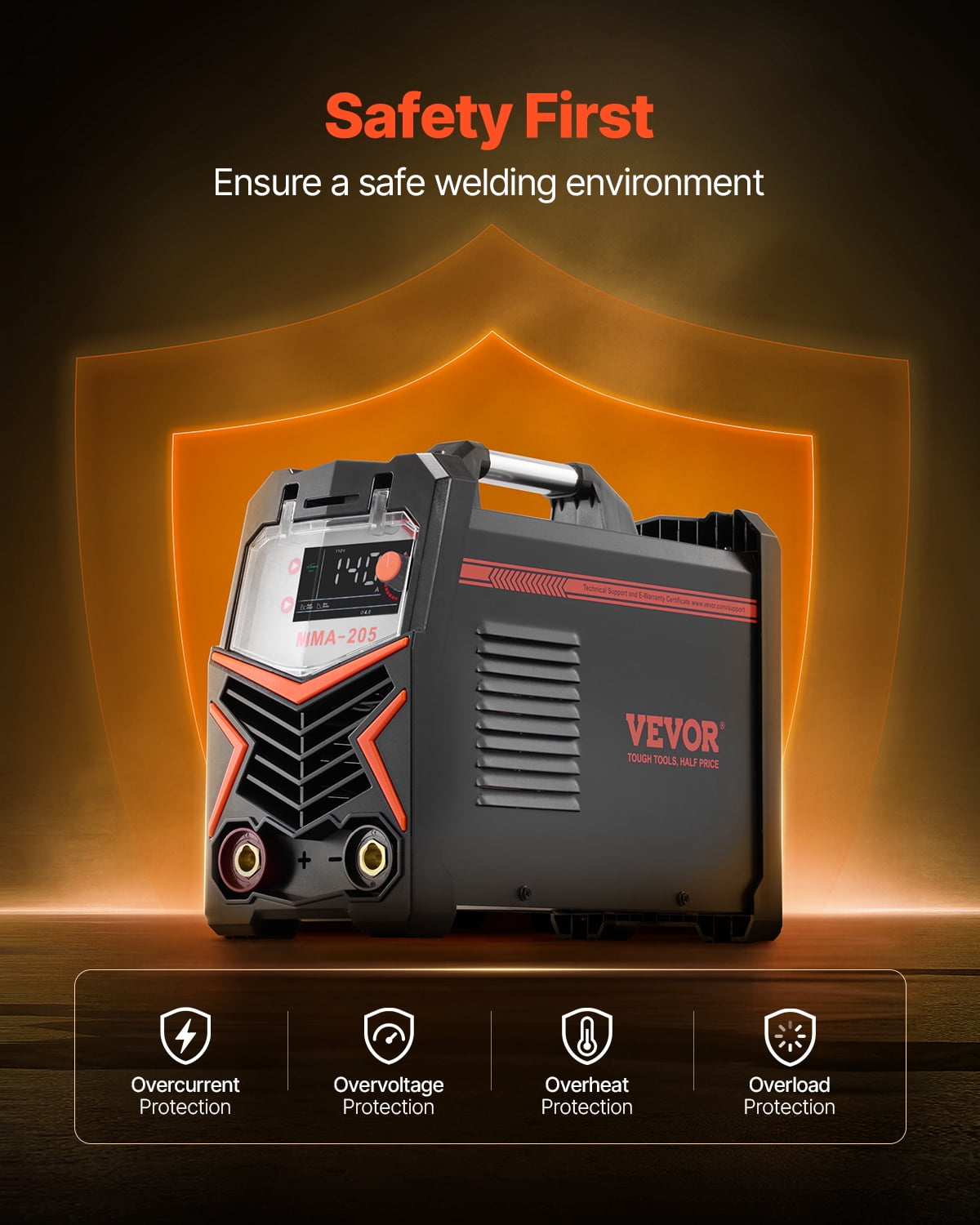 VEVOR TIG Welder 2-In-1 Welding Machine Lift MMA Stick Arc IGBT Hot Start LED