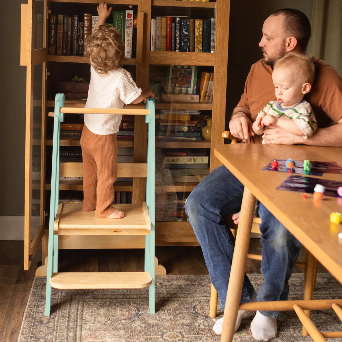2026 NewHARPPA Foldable Toddler Kitchen Tower, Standing Tower for Kids Age 1.5-6 Years, White