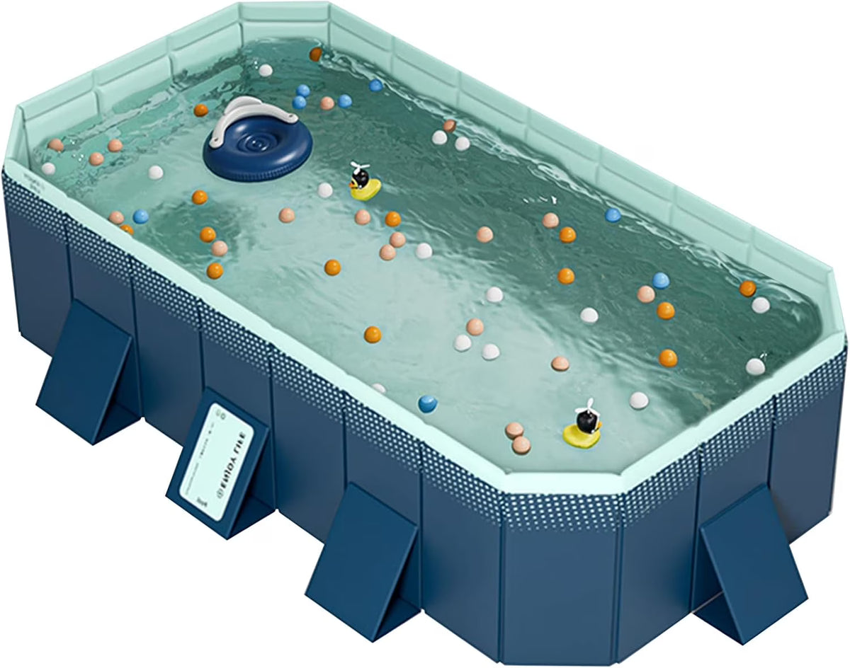 2026 NewFoldable Large Rectangular Family Swimming Pool, Non-Inflatable, Easy Set-up, Suitable for Adults, Kids and Pet Dogs"Ideal for Outdoor, Backyard