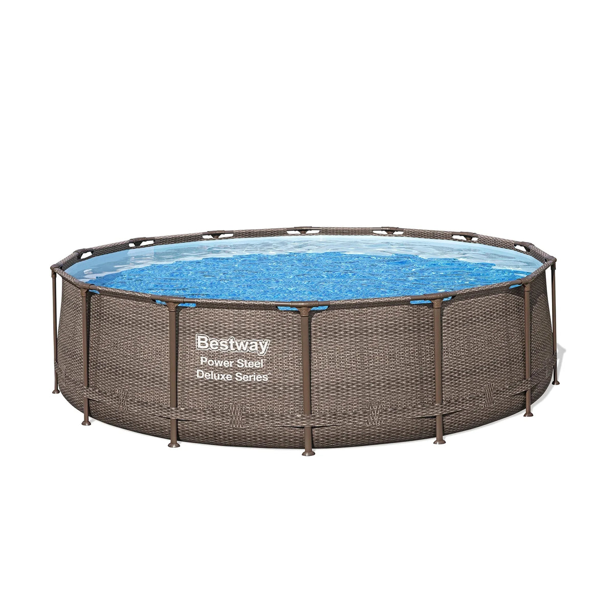 2026 NewBestway Power Steel 14' x 42" Round Above Ground Outdoor Swimming Pool Set