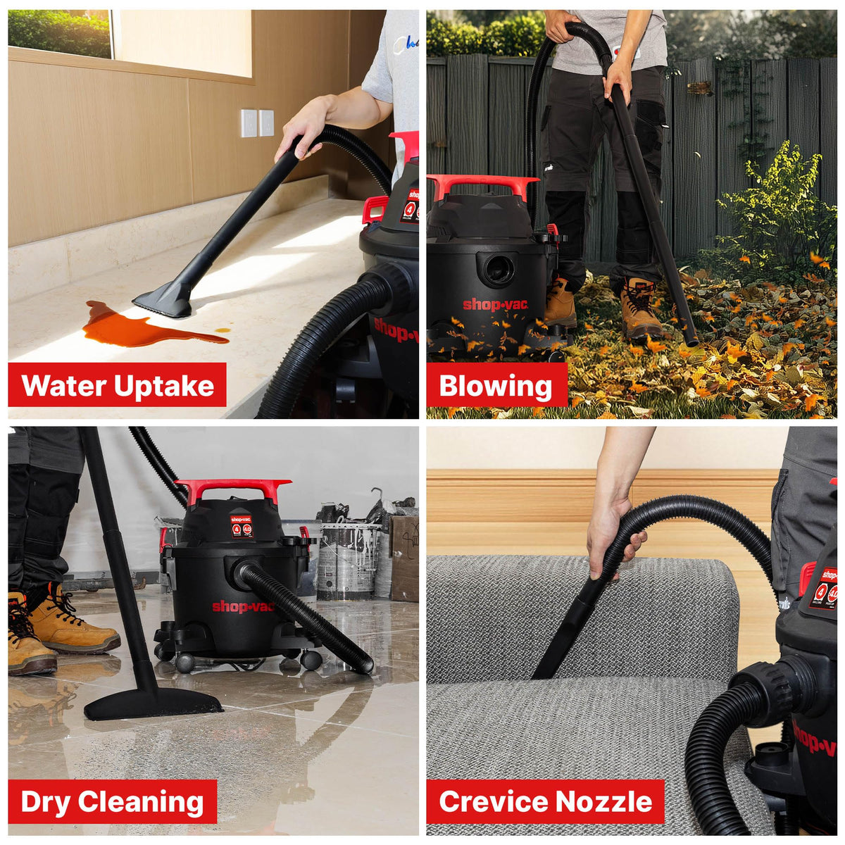 Shop-Vac 5430112 Wet/Dry Vacuum, 4 Gallon, 4 Peak HP, 1-1/4 Inch Diameter x 6 Foot Hose, 10 Foot Cord, Ideal for Jobsite, Garage, Workshop & Home