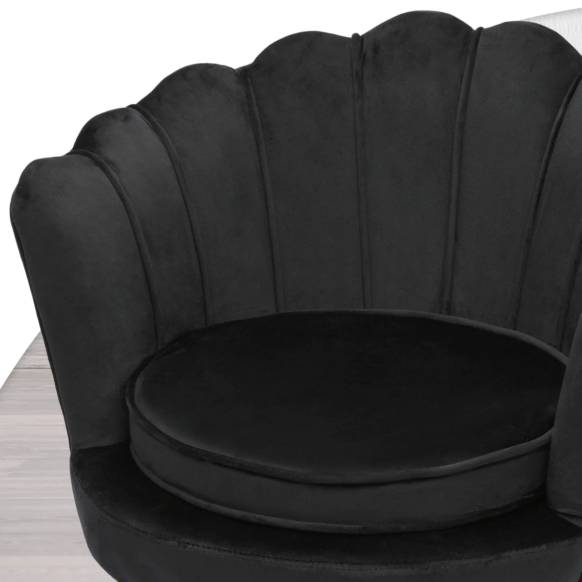 2026 NewMoNiBloom Set of 2 Velvet Tufted Accent Chair with Pillow and Stool, Upholstered Modern Single Sofa Side Chair with Padded Seat and Golden Metal Legs, Living Room Armchair, Black