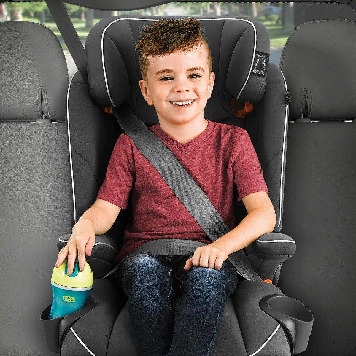 2026 NewChicco MyFit Harness and Booster Car Seat - Fathom (Grey/Blue). New