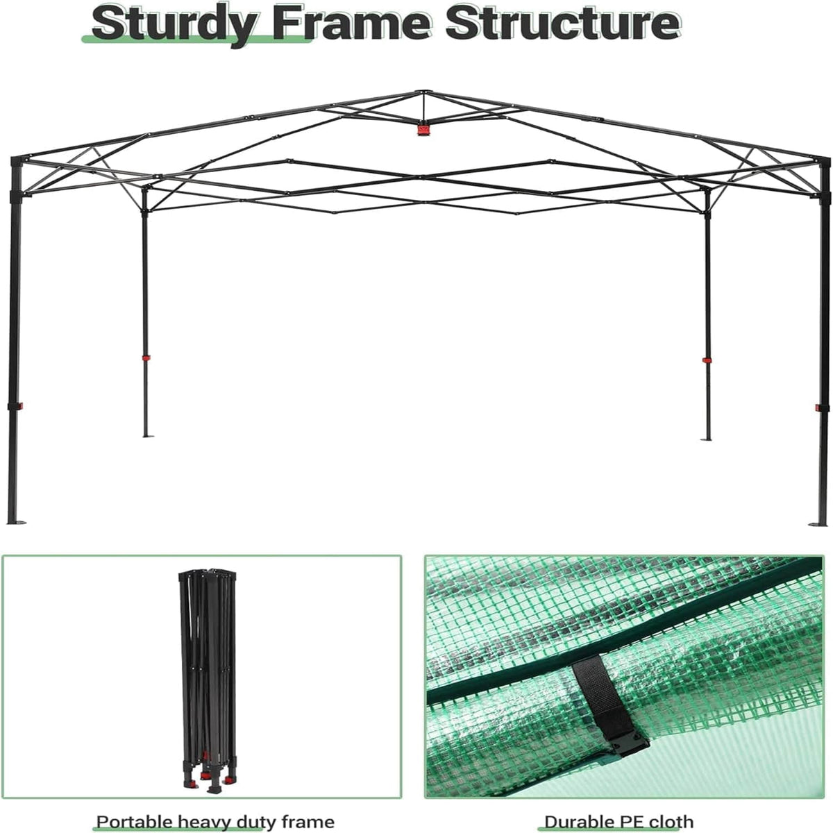 Eastvita 8 x 12 ft Portable Pop - Up Greenhouse Zippered Doors/Mesh Window Walls/Clear Green Pop - up Greenhouse