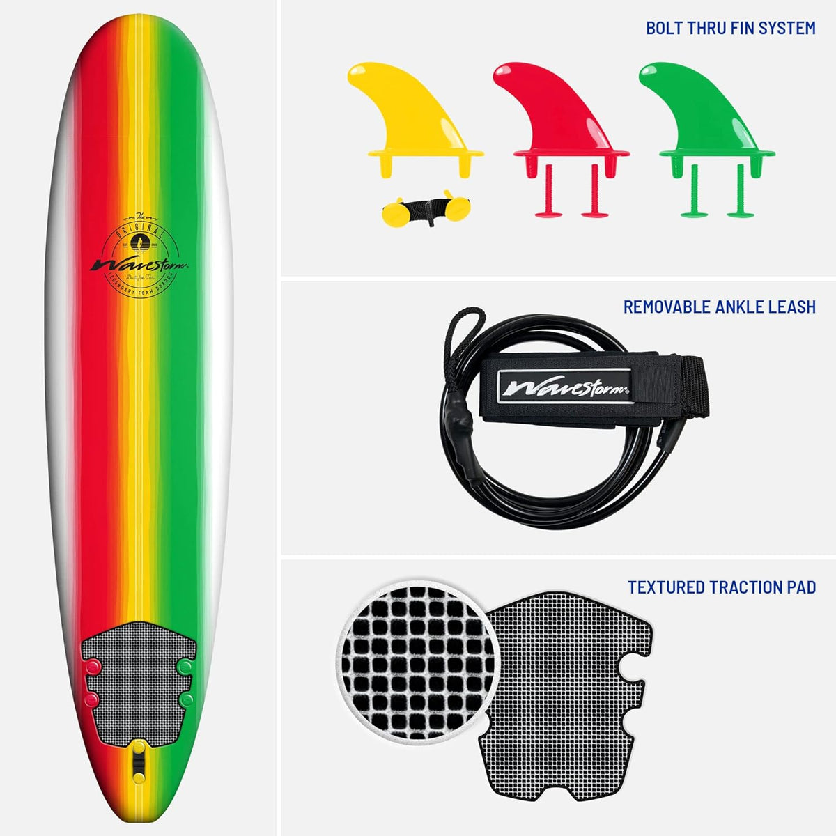 Classic Soft Top Foam 8ft Surfboard