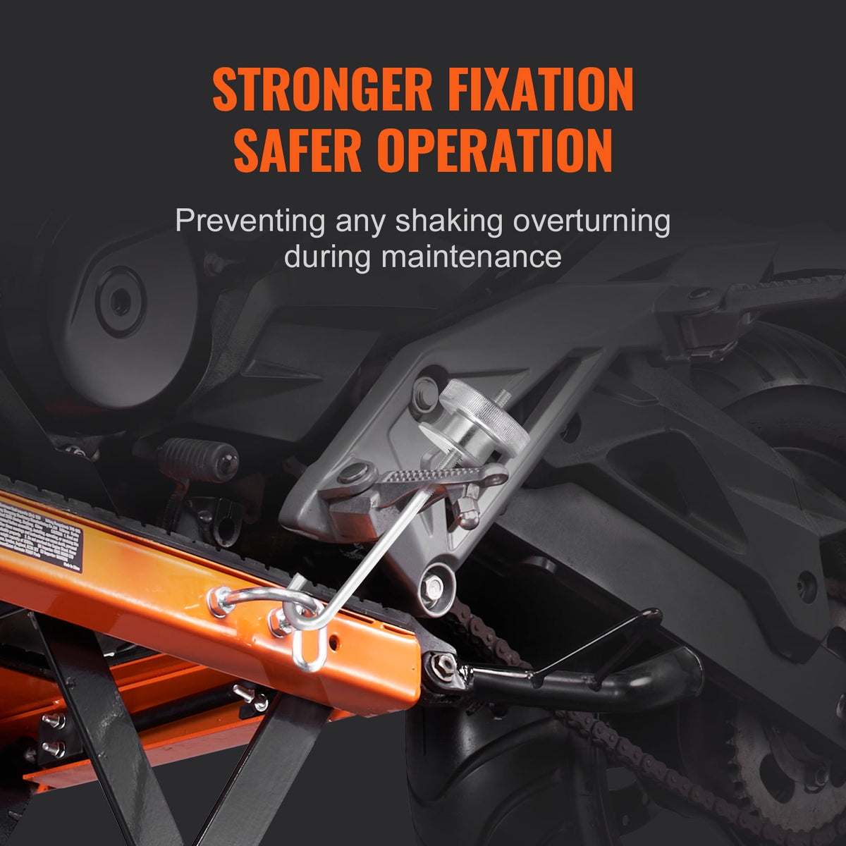 VEVOR Hydraulic Motorcycle Lift Table, 350 lbs Capacity Motorcycle Scissor Jack Lift with Wide Deck, J-hooks, 4 Wheels, Hydraulic Foot-Operated Jack Stand for ATV Dirt Bikes