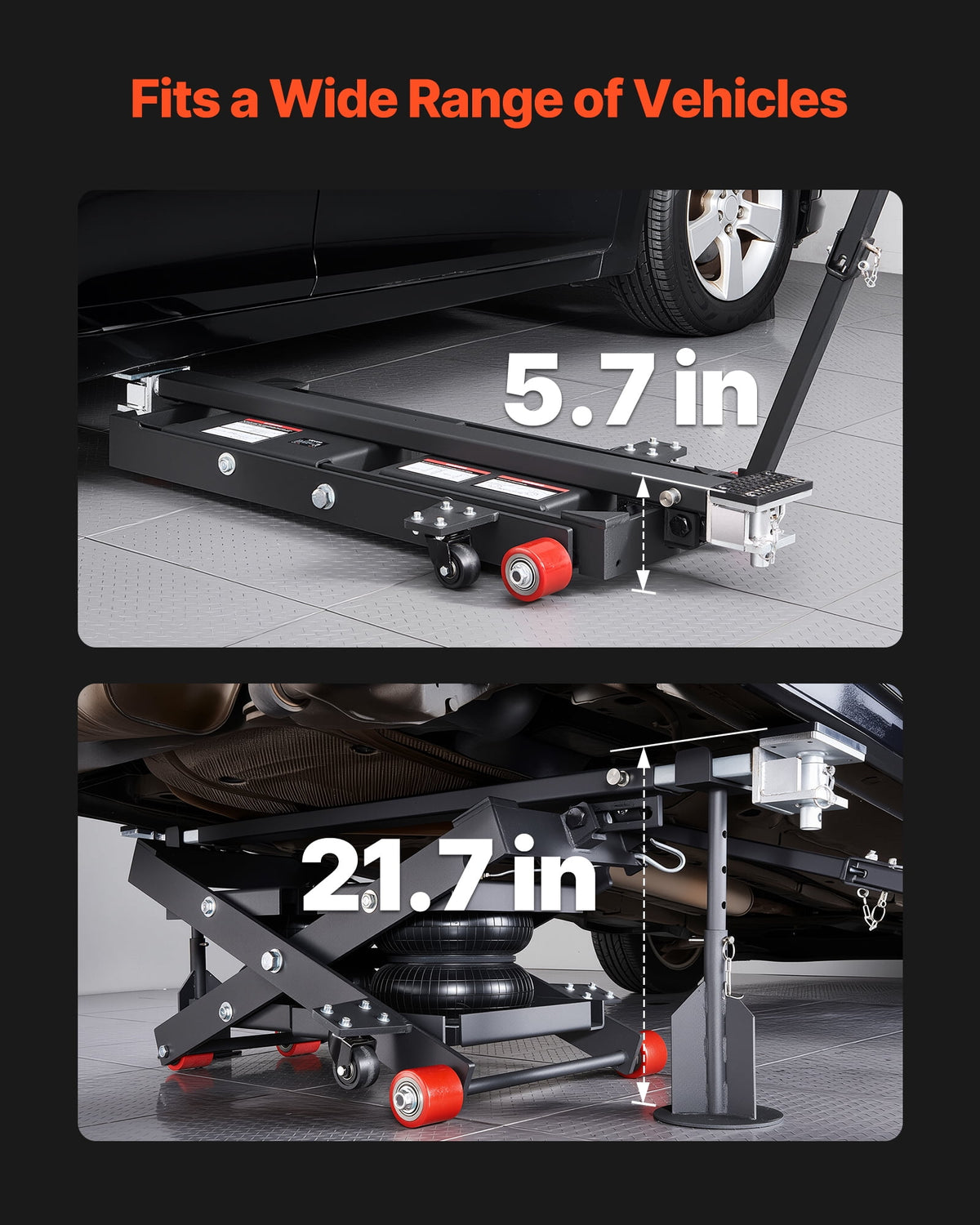 VEVOR Air Portable Car Lift Air Jack 6613 lbs 5.7-21.7 inch for Home Garage