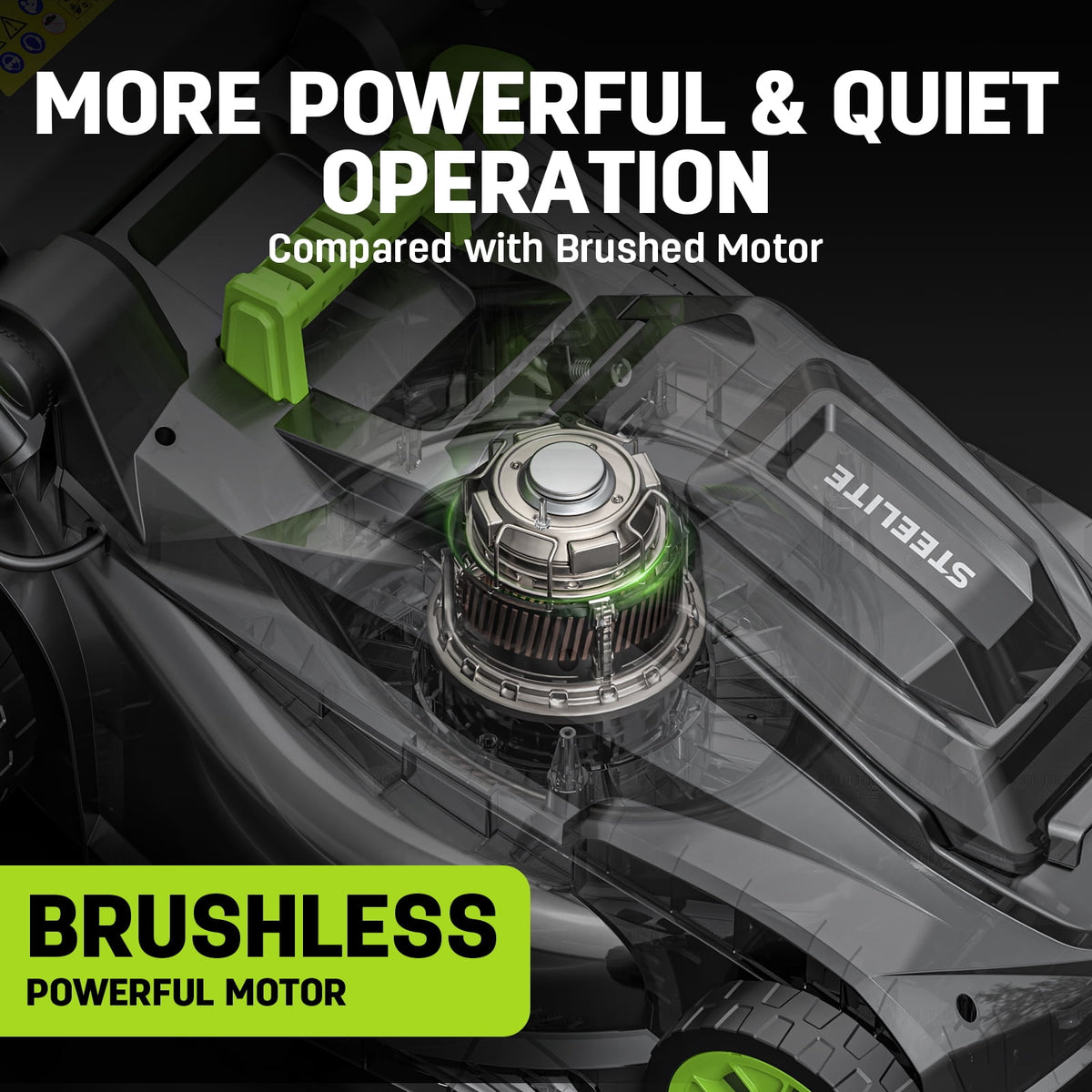Steelite 17-Inch Cordless Lawn Mower, 2x21V Electric Lawn Mowers with Brushless Motor for Garden,2*4.0Ah Battery & Charger Included