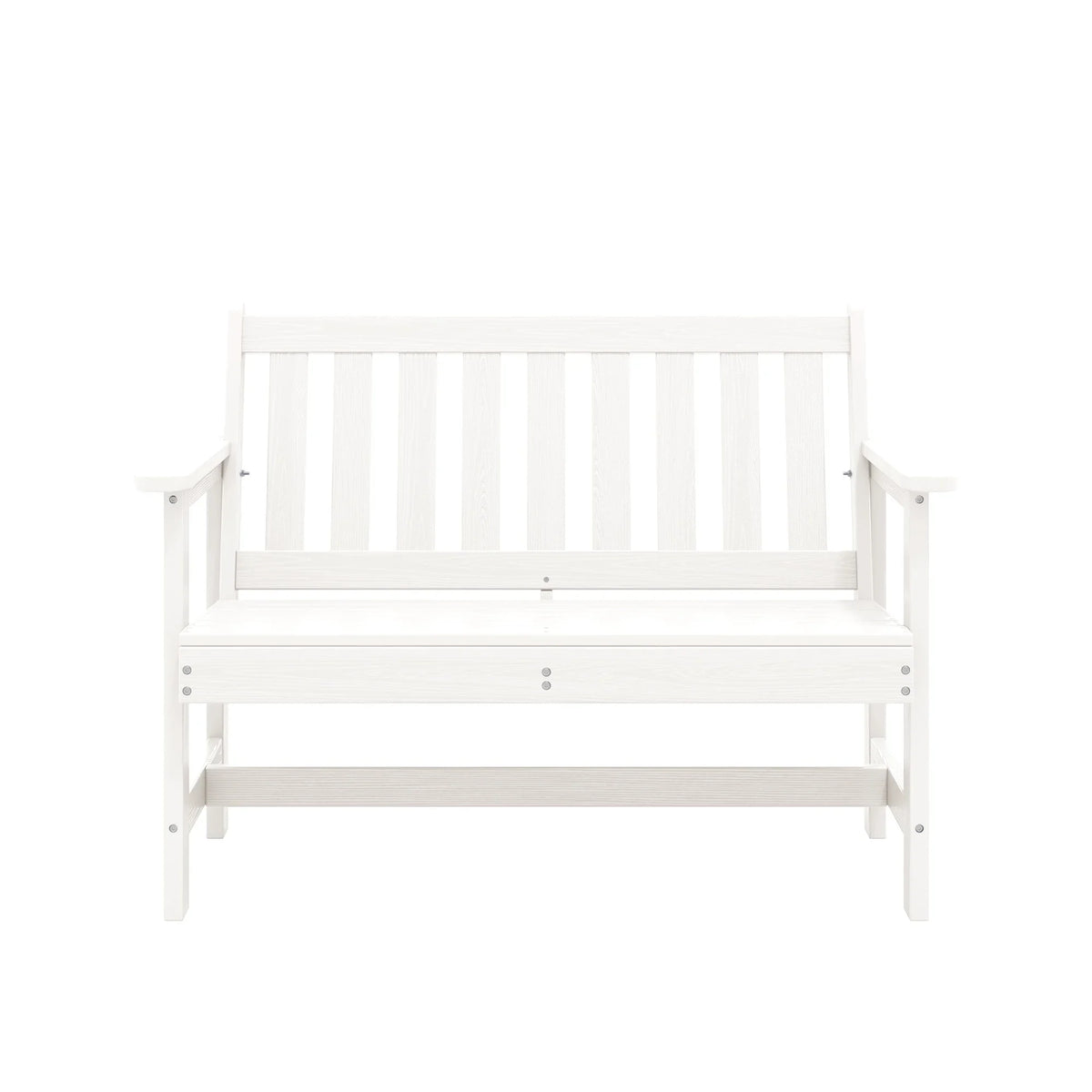 2026 NewSERWALL Outdoor Bench for 2-Person, Weather-Resistant HDPE with Aluminum Reinforcement, Supports 660 lbs, Comfortable Seating for Patio, Garden, and Porch, Black