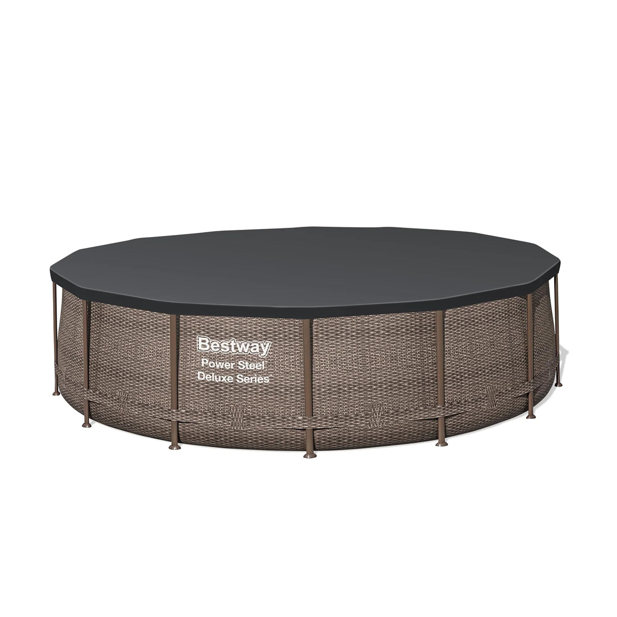 2026 NewBestway Power Steel 14' x 42" Round Above Ground Outdoor Swimming Pool Set