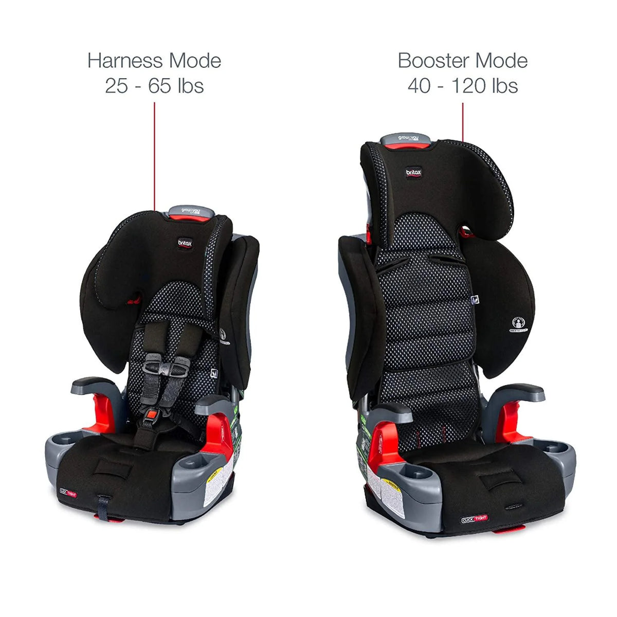 2026 NewBritax Grow With You ClickTight Harness-2-Booster Car Seat. 2-in-1 High Back Booster. Cool Flow Grey