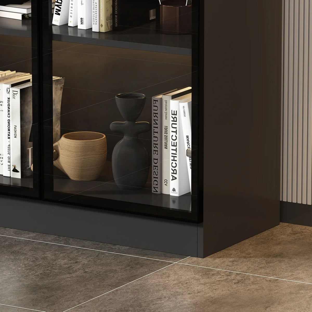 2026 NewKULAGAGA Bookcases Organizer with LED Lights, Heavy Duty Display Cabinet with Glass Door for Living Room, 31.5" Wide