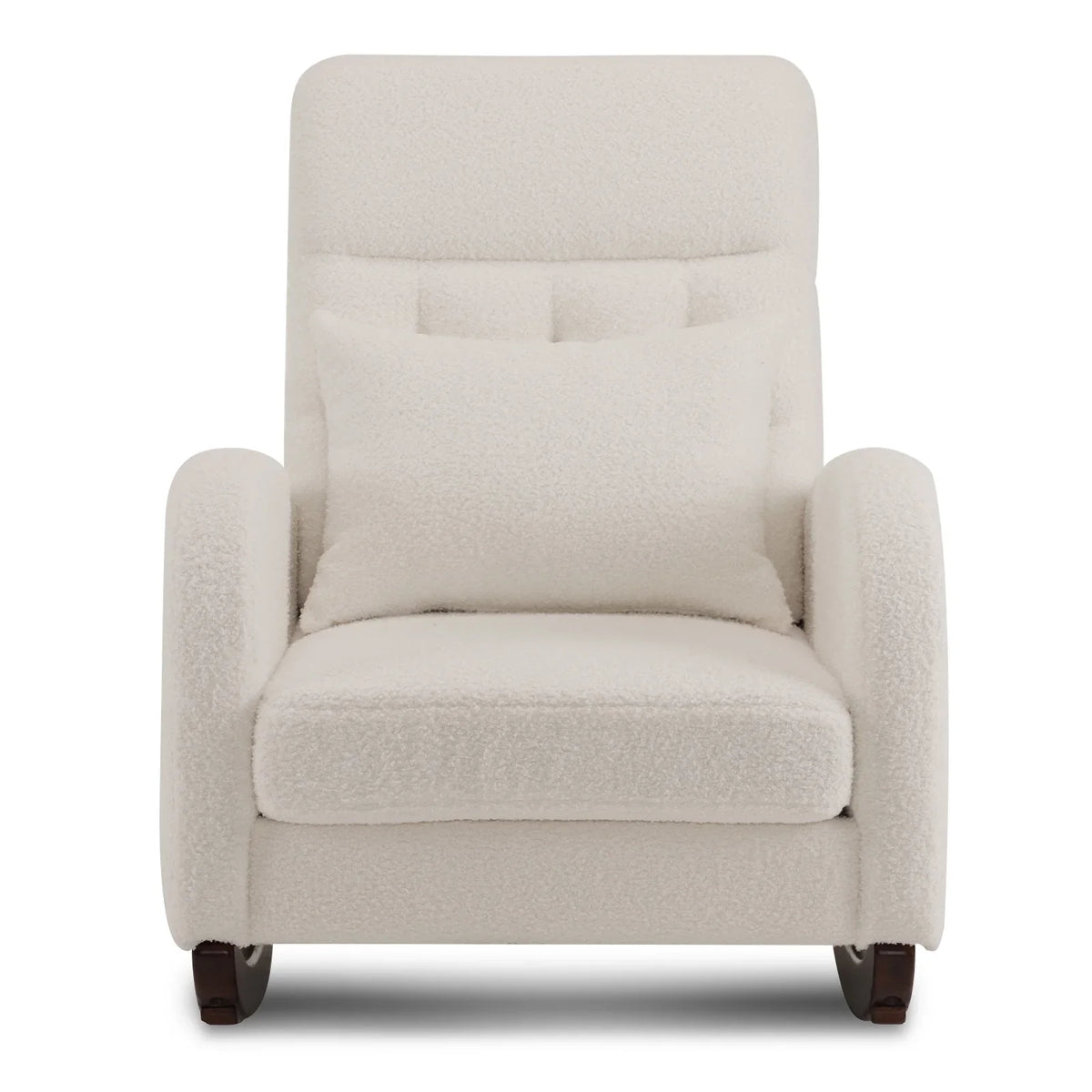 2026 NewKtaxon Rocking Accent Chair Glider Reading Chair Comfy Teddy Velvet Upholstered Single Sofa Rocker for Living Room, Nursery, Bedroom Beige