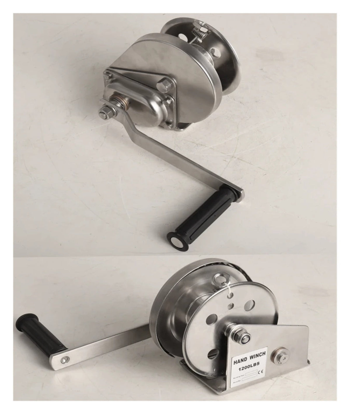 STAINLESS 304 Material 800-2600LBS Boat Truck Self Locking Wire Rope Cable Ratcheting Manual Hand Winch ,Excellent Towing Capacity
