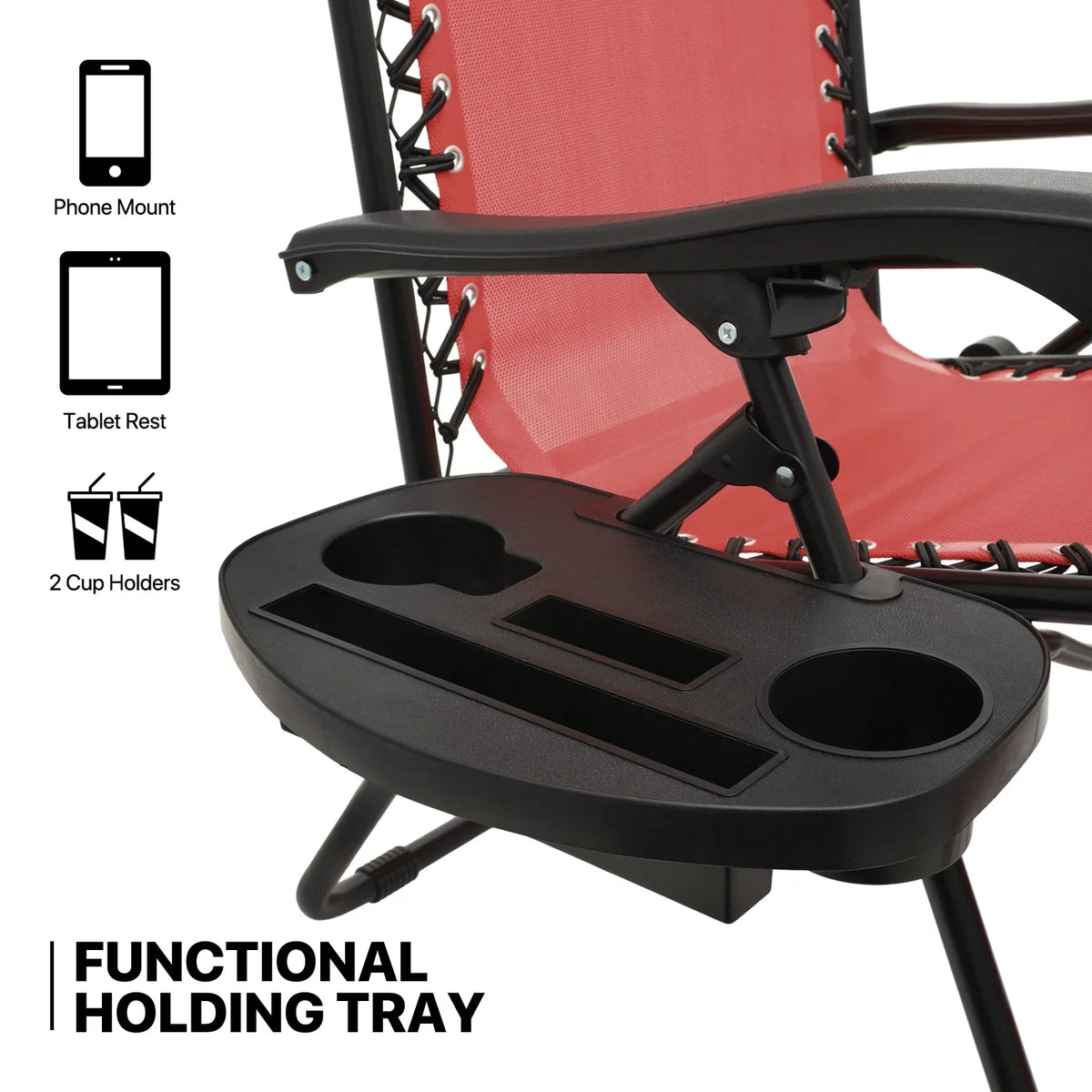 2026 NewMoNiBloom Zero Gravity Chairs Set of 2, Folding Outdoor Patio Beach Recliner with Canopy Shade & Headrest, Black