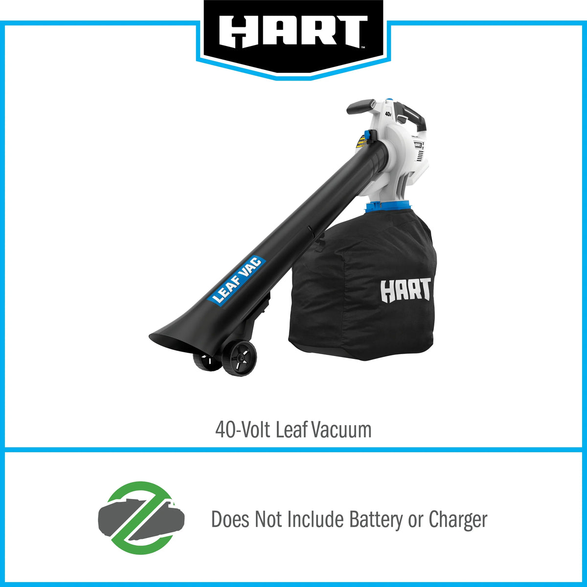 2026 NewHART 40V Cordless Leaf Vacuum Kit, (1) 4.0Ah Lithium-Ion Battery