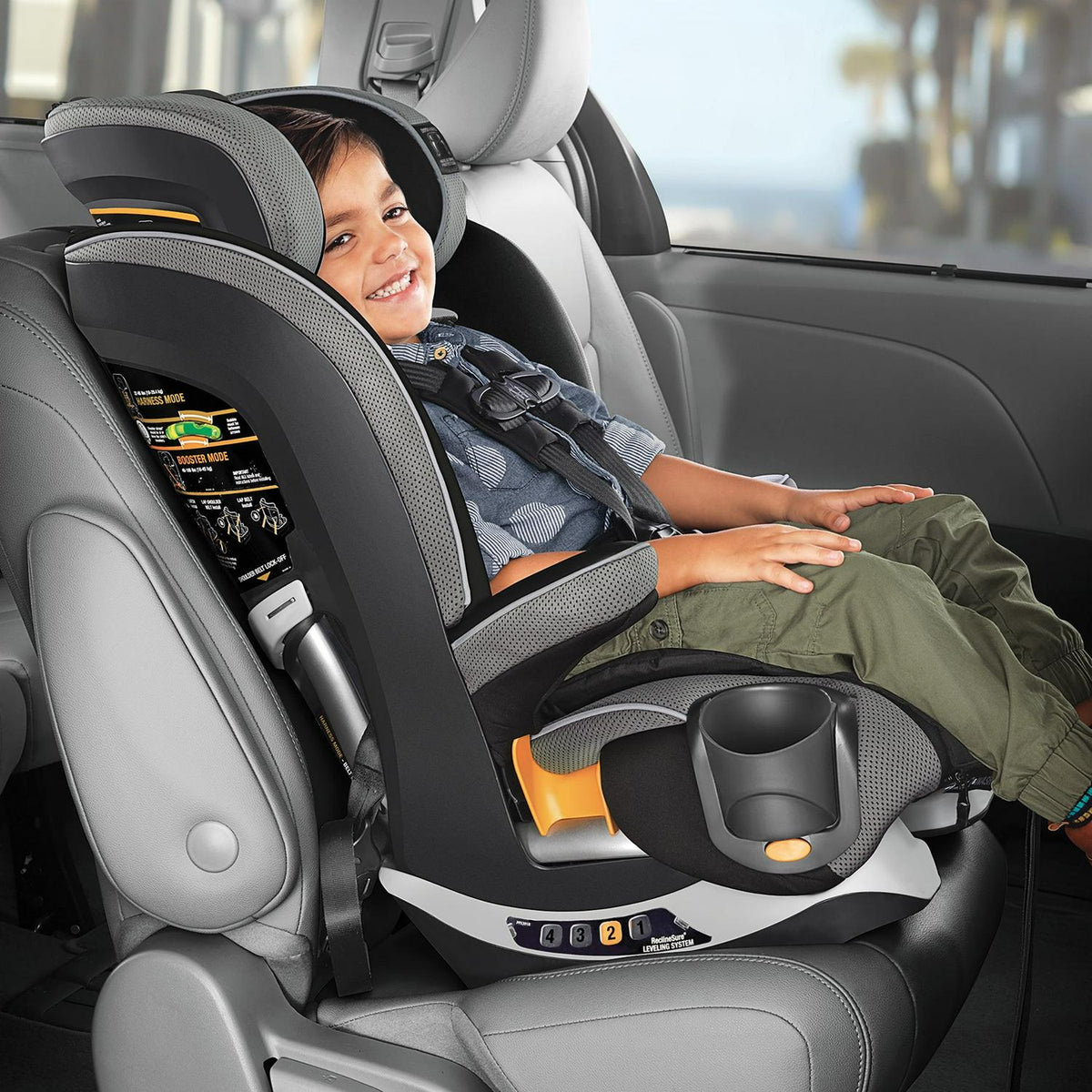 2026 NewChicco MyFit Zip Harness and Booster Car Seat - Nightfall (Black). New