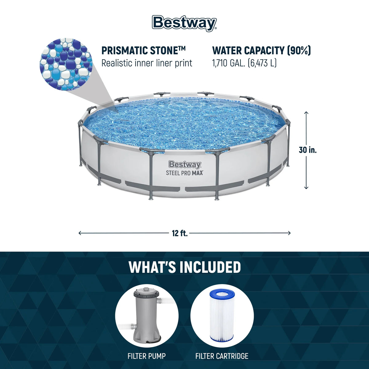 2026 NewBestway Steel Pro MAX 10' x 30" Above Ground Pool Set Round