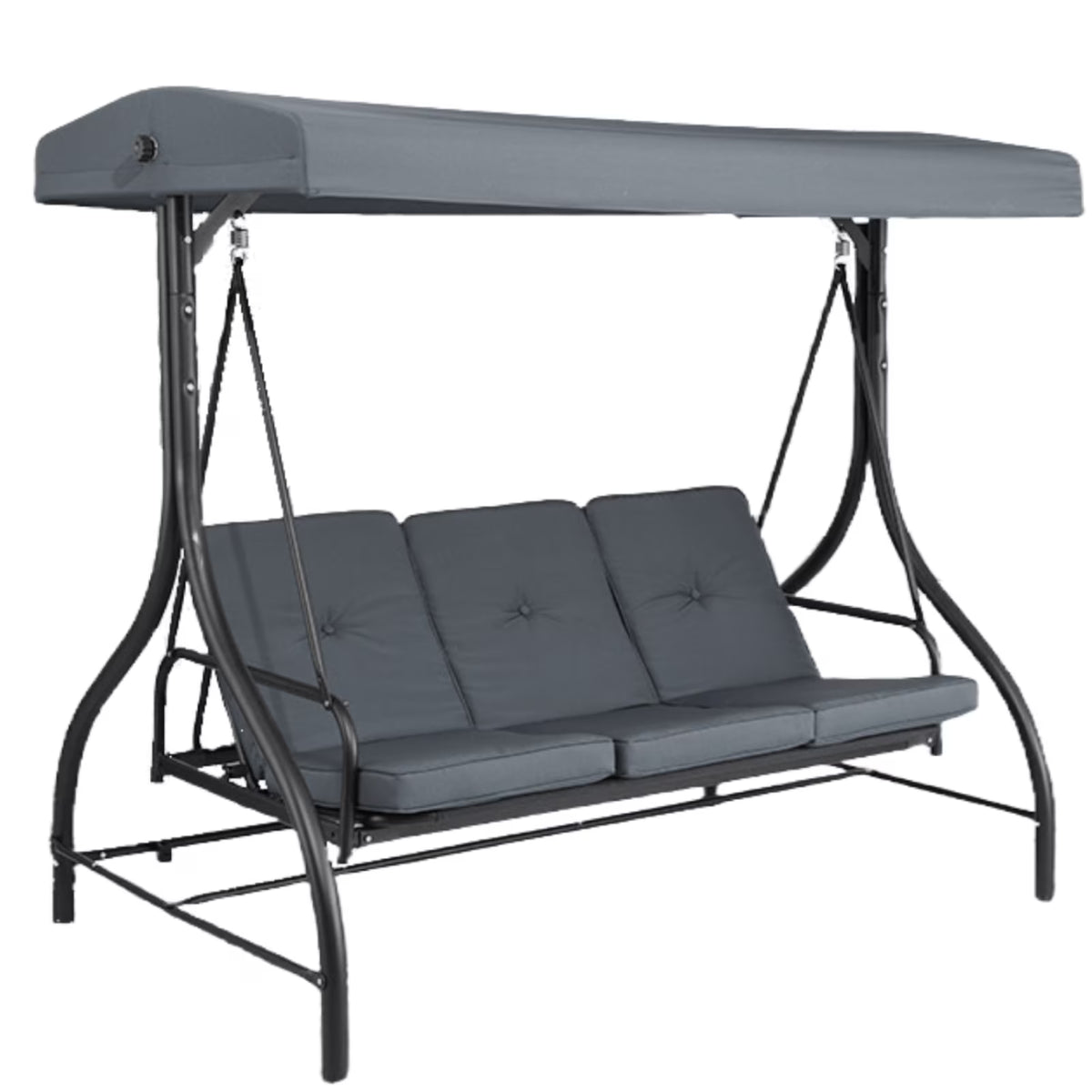 2026 NewArlopu 3 Person Porch Swing Outdoor Converting Canopy Swing Glider with Canopy
