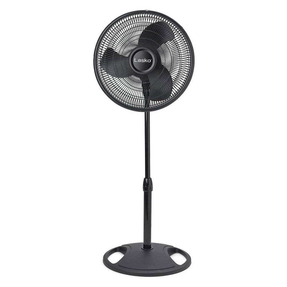 2026 NewLasko 16" Oscillating 3 Speed Adjustable Pedestal Stand Fan, Black (2 Pack)