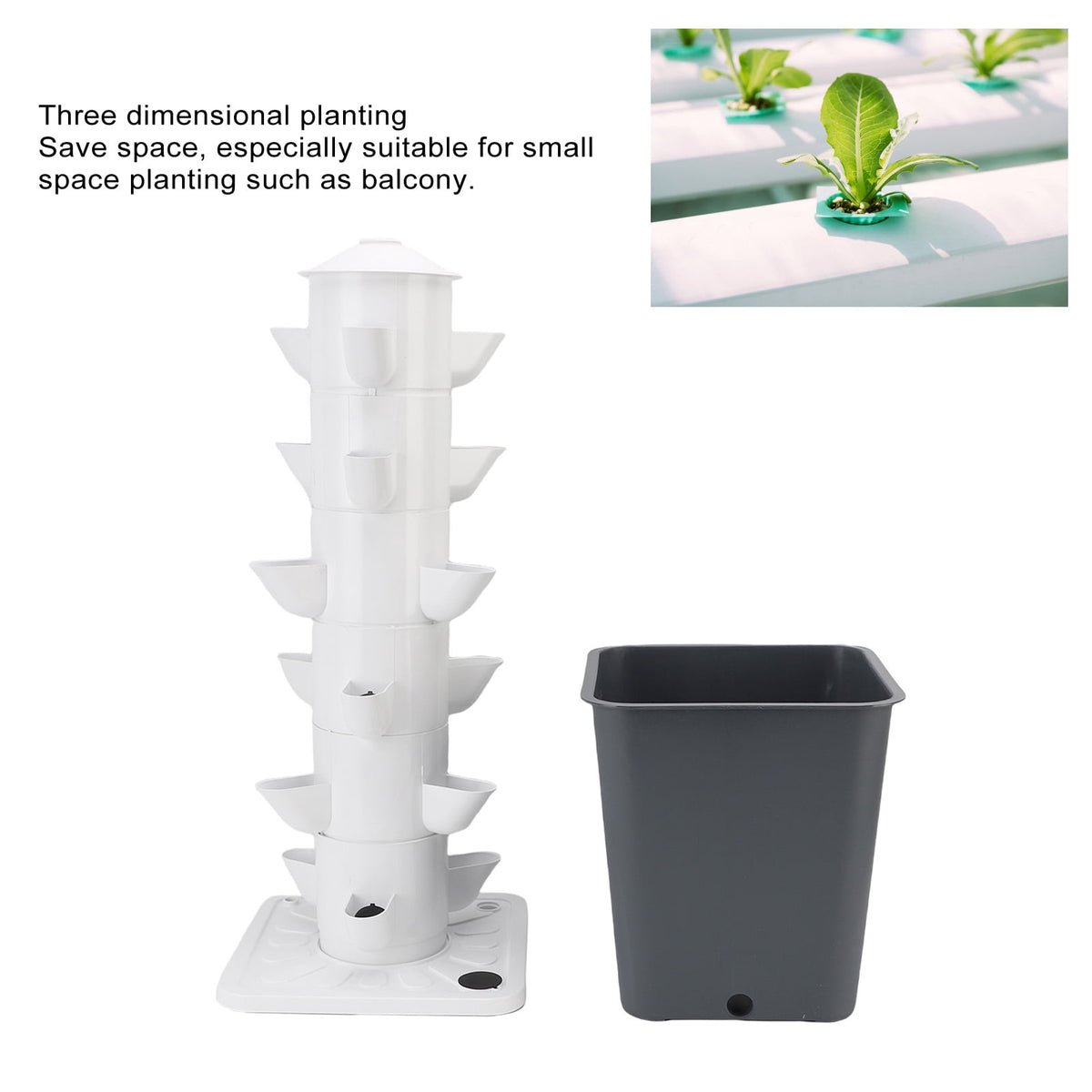Hydroponics Growing System, Vertical 18 Hole Hydroponic Tower with 10L Watertank Hydroponic Tower for Indoor Vegetable Growing At Home