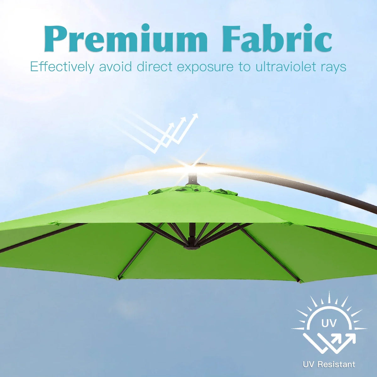 2026 NewJUSTLET 10ft Heavy Duty Patio Hanging Offset Cantilever Patio Umbrella W/ 4-Piece Base Included Included, Beige