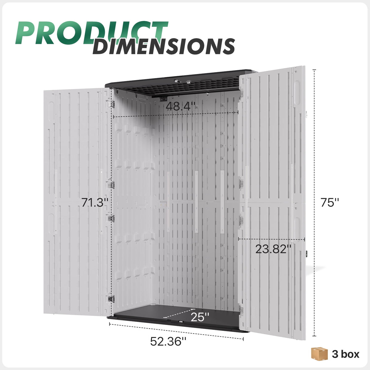 Clouddwell 64 Cu.Ft Resin Outdoor Storage Shed, All-Weather Waterproof Cabinet with Reinforced Floor & Lockable Door, Garden Backyard Patio Tool Organizer, White