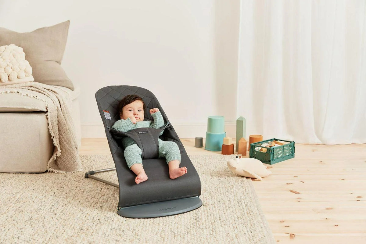2026 NewBabyBjorn Bouncer Bliss Baby Bouncers with Cotton. Classic Quilt. Anthracite