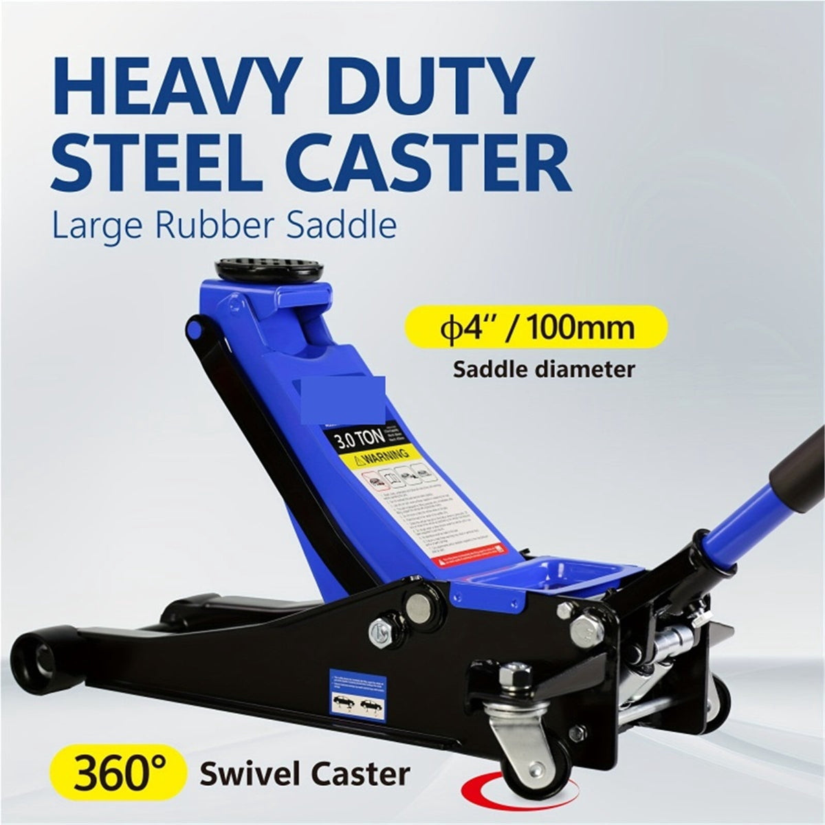 Hydraulic Low Profile And Steel Racing Floor Jack 3 Ton (6600 Lb) Capacity, With Dual Piston Quick Lift Pump, Blue Lifting Range ,Robust Construction