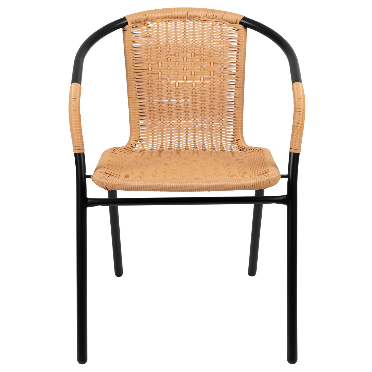 2026 NewEmma + Oliver Indoor/Outdoor Stacking Rattan Restaurant Patio Chairs, Set of 2, Gray