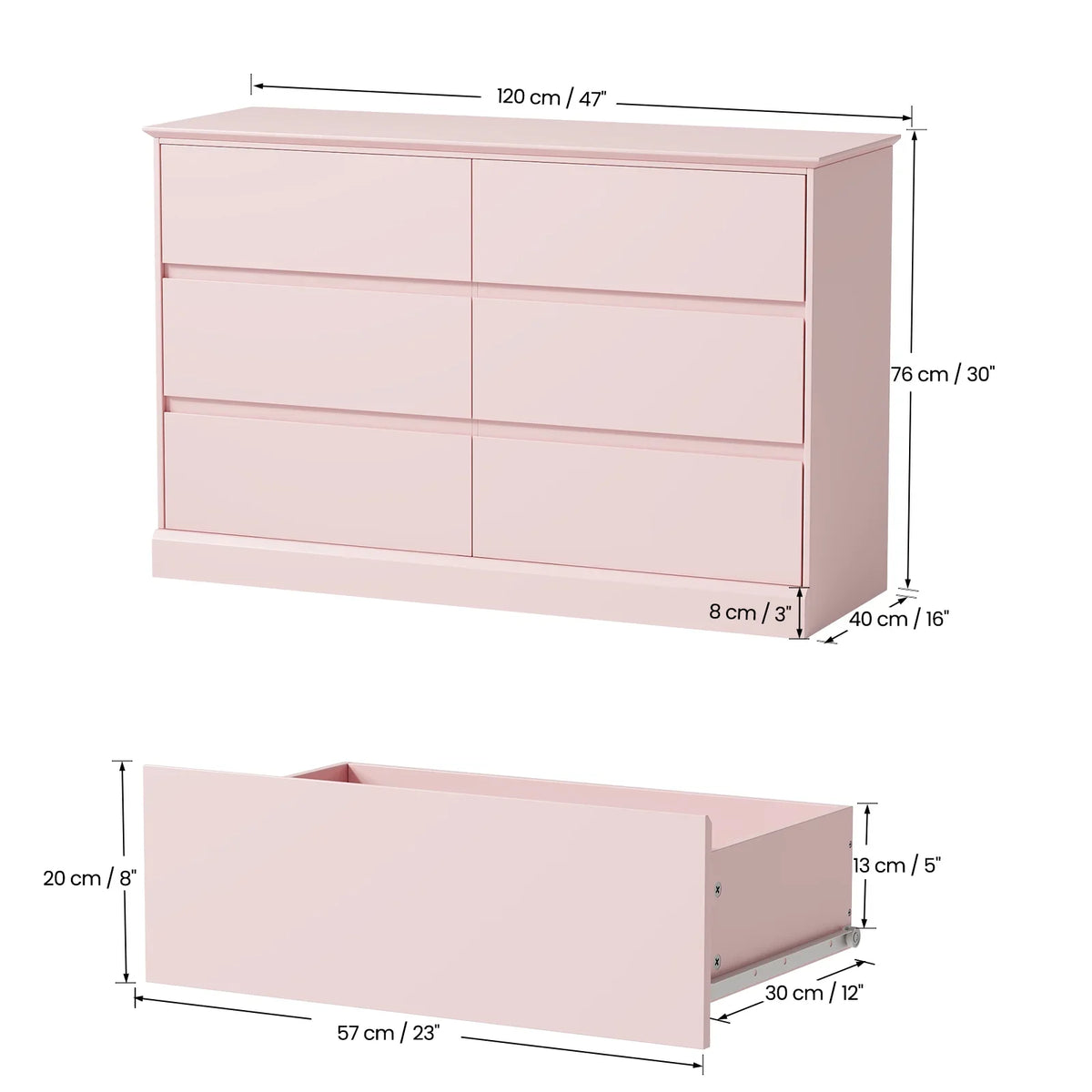 2026 NewWhite Dressers Bedroom Dresser 6 Drawer Storage Chest of Drawers Double Dresser Storage Side Cabinet Room Furniture for Bedroom Living Room