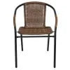 2026 NewEmma + Oliver Indoor/Outdoor Stacking Rattan Restaurant Patio Chairs, Set of 2, Gray