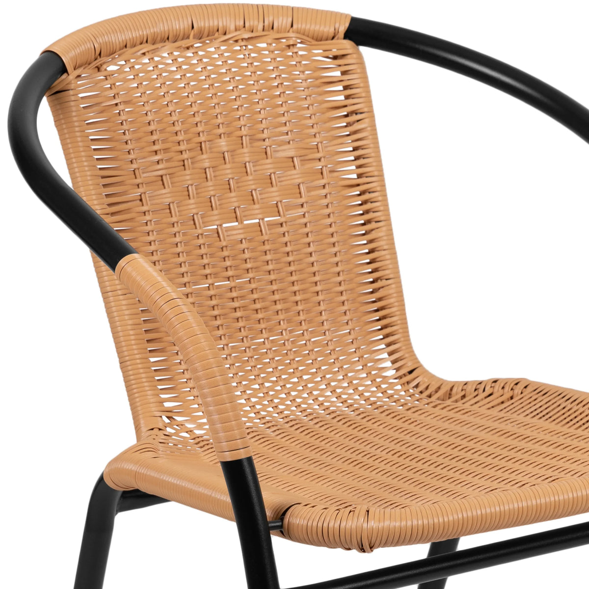 2026 NewEmma + Oliver Indoor/Outdoor Stacking Rattan Restaurant Patio Chairs, Set of 2, Gray