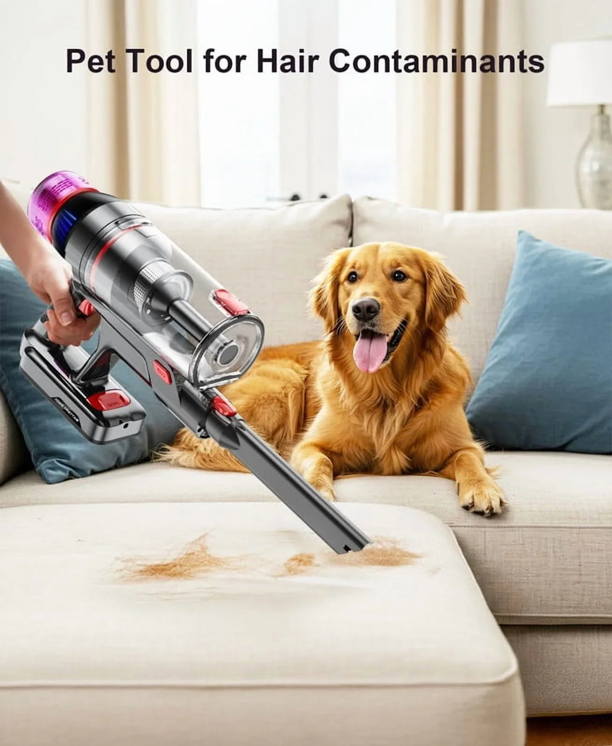 2026 NewHosaud Cordless Vacuum Cleaner - 45000pa 550W 55mins 2600mAh Lightweight Stick Vacuum Cleaners for Home Pet Hair Carpet Floor Purple