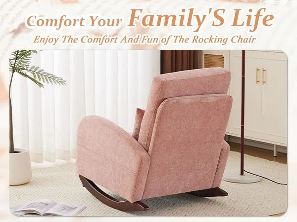 2026 NewKtaxon Rocking Accent Chair Glider Reading Chair Comfy Teddy Velvet Upholstered Single Sofa Rocker for Living Room, Nursery, Bedroom Beige