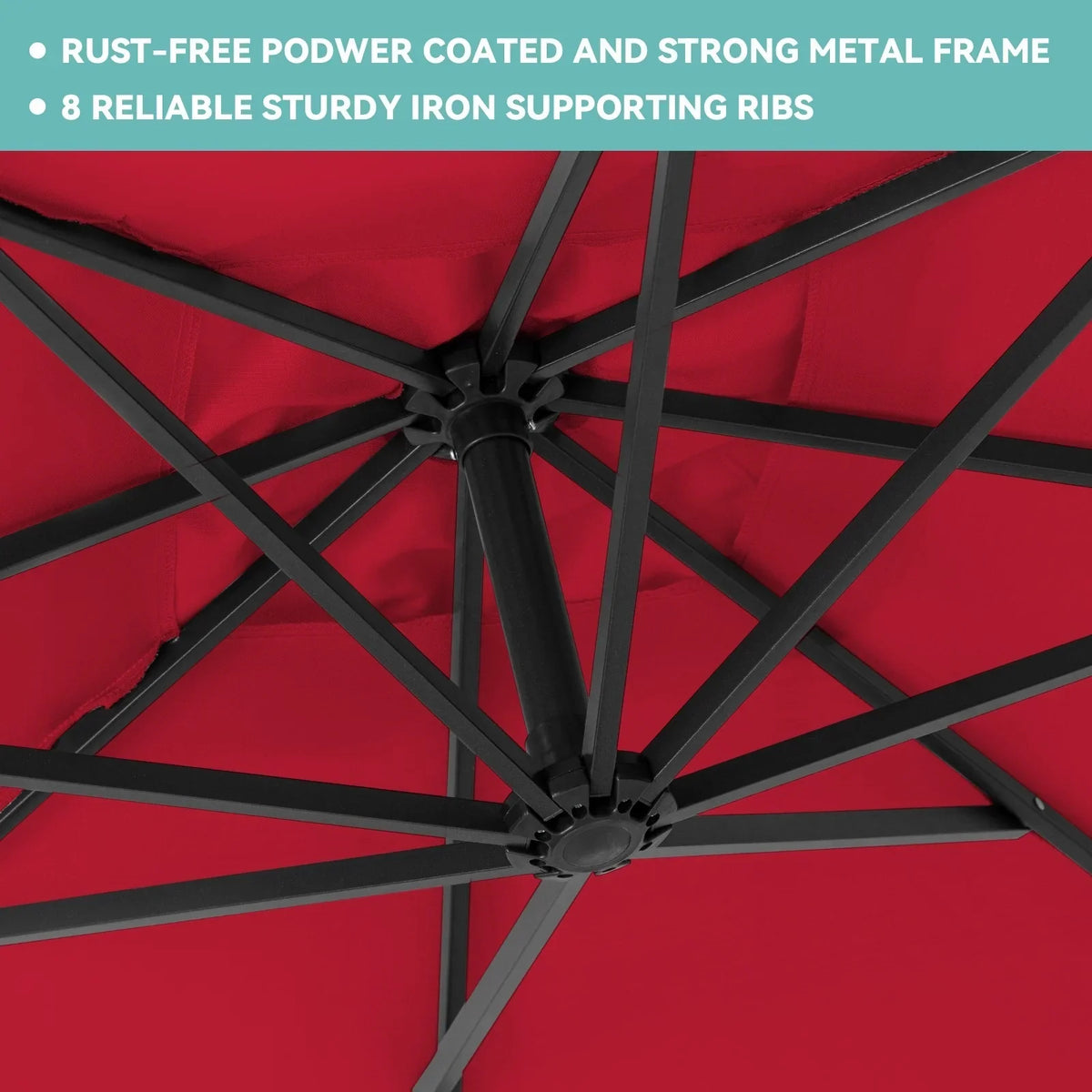2026 NewJUSTLET 10ft Heavy Duty Patio Hanging Offset Cantilever Patio Umbrella W/ 4-Piece Base Included Included, Beige