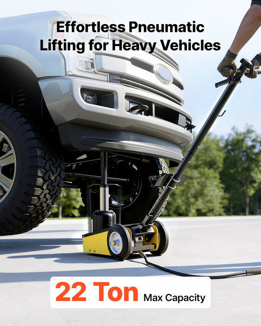 VEVOR Floor Jack, 22 Ton (48501 lbs) Capacity, Steel Racing Floor Jack with Single Piston Quick Lift Pump & Extension Posts, Air Hydraulic Trolley Car Lift