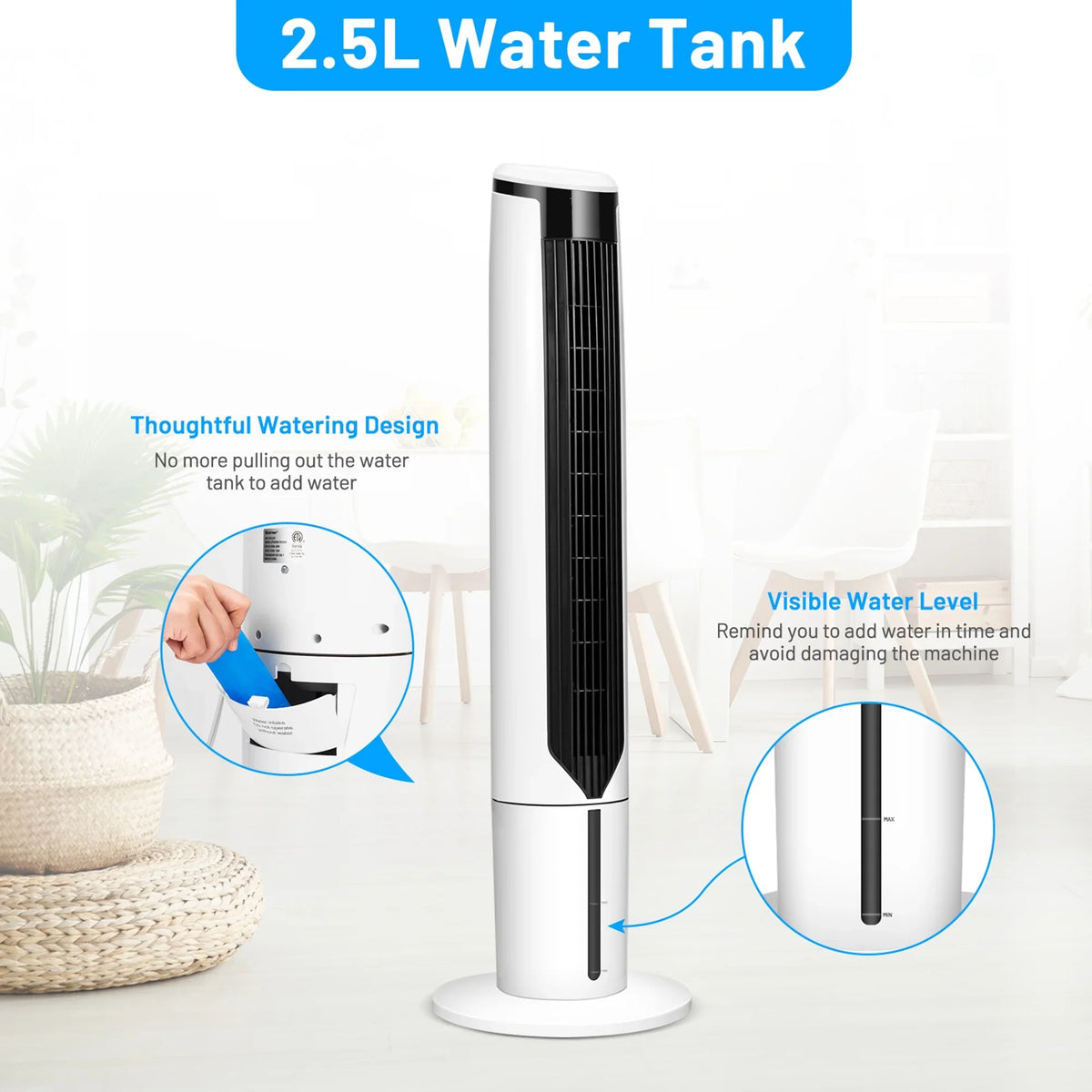 2026 NewGymax 41'' Tower Fan 3 in 1 Evaporative Air Cooler Humidifier w/ Remote Control