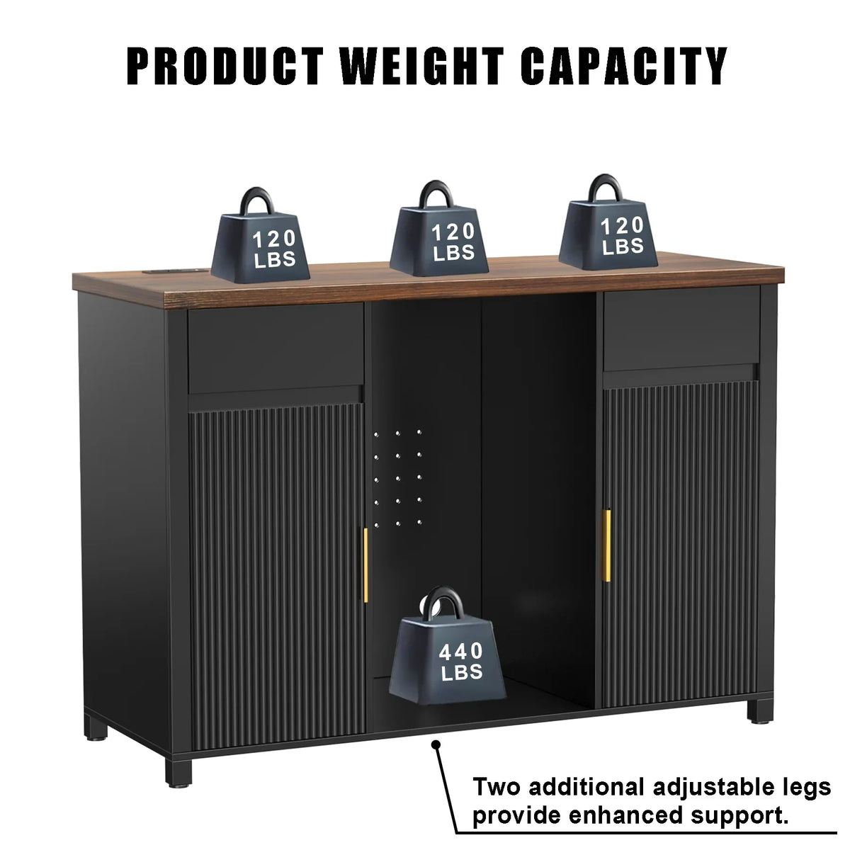 2026 NewCoffee Bar Cabinet with Fridge Space, Mini Fridge Cabinet"Buffet Sideboard"53.2"L