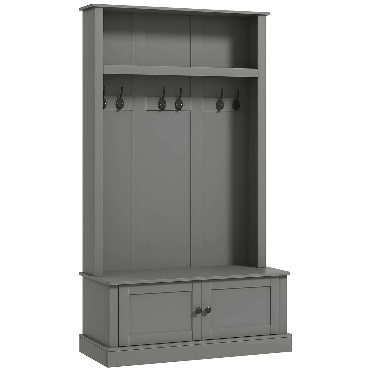 2026 NewHOMCOM Hall Tree, Entryway Bench w/ Coat Rack, Shoe Cabinet, Black