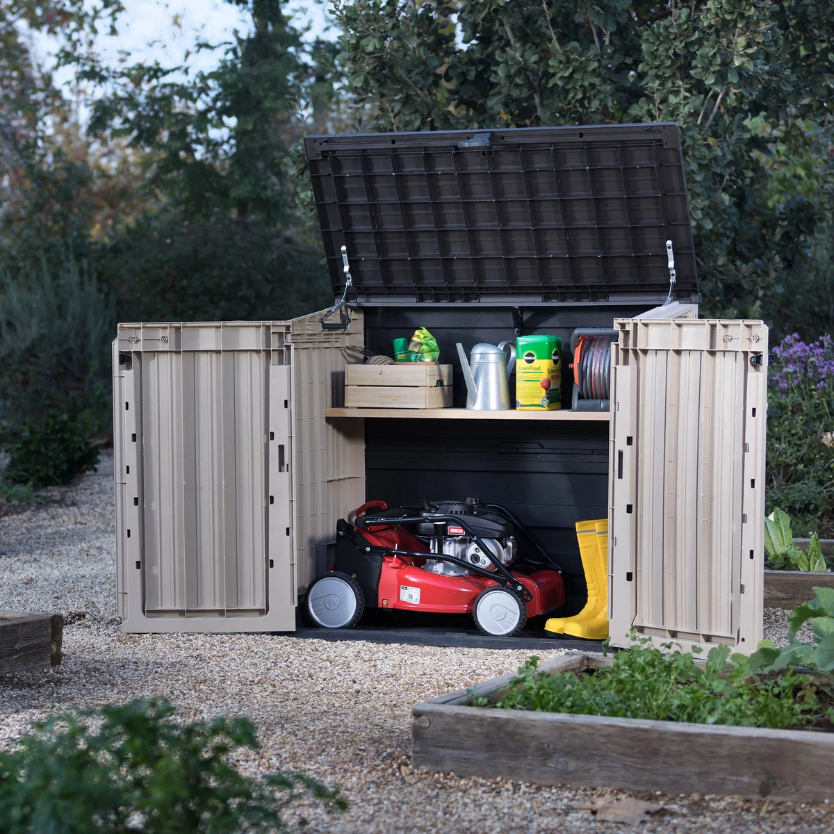 2026 NewKeter Store-It-Out Midi 30-Cu Ft All-Weather Resin Storage Shed, Beige