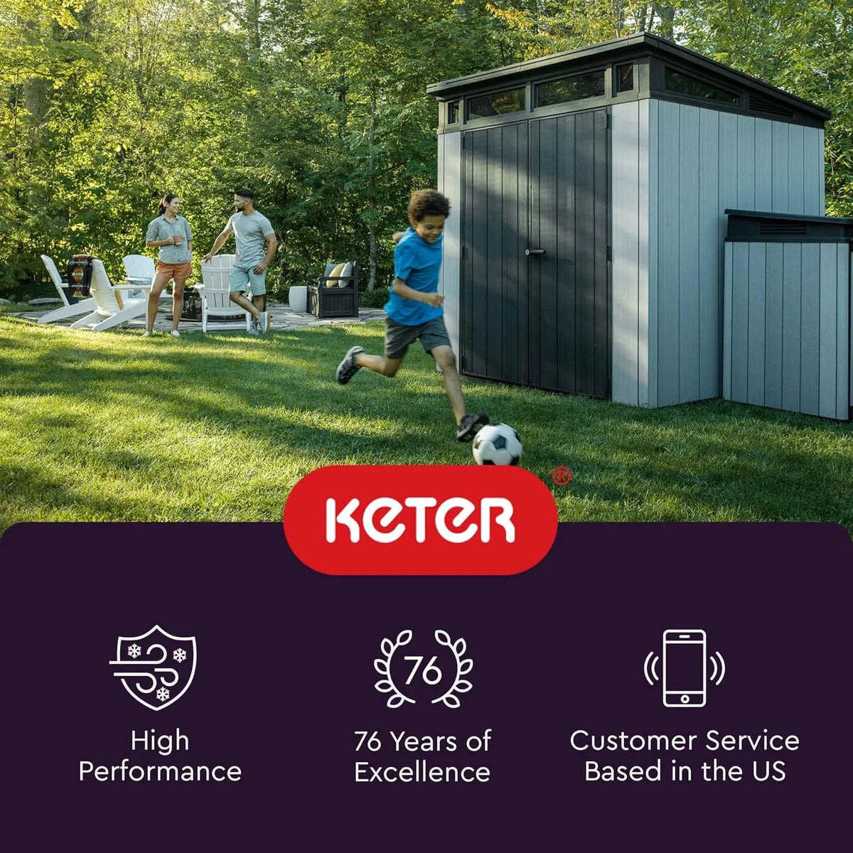 2026 NewKeter 213413 Manor DD 6 X 8 Foot All Weather Outdoor Storage Shed, Grey