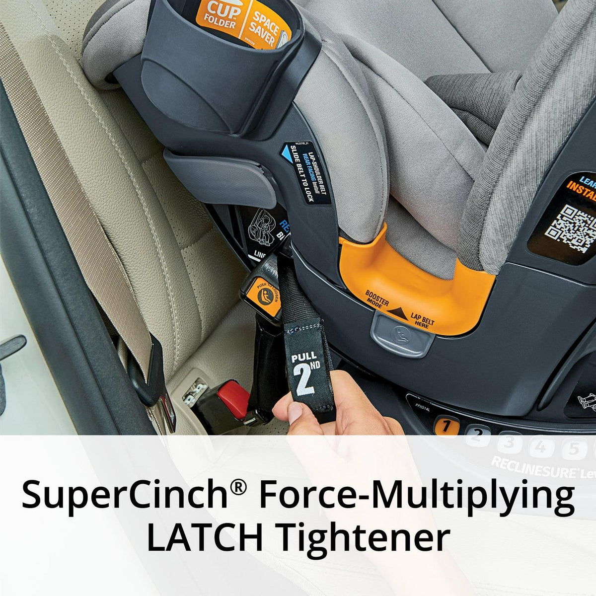 2026 NewChicco OneFit ClearTex All-in-One Car Seat - Slate (Grey). New