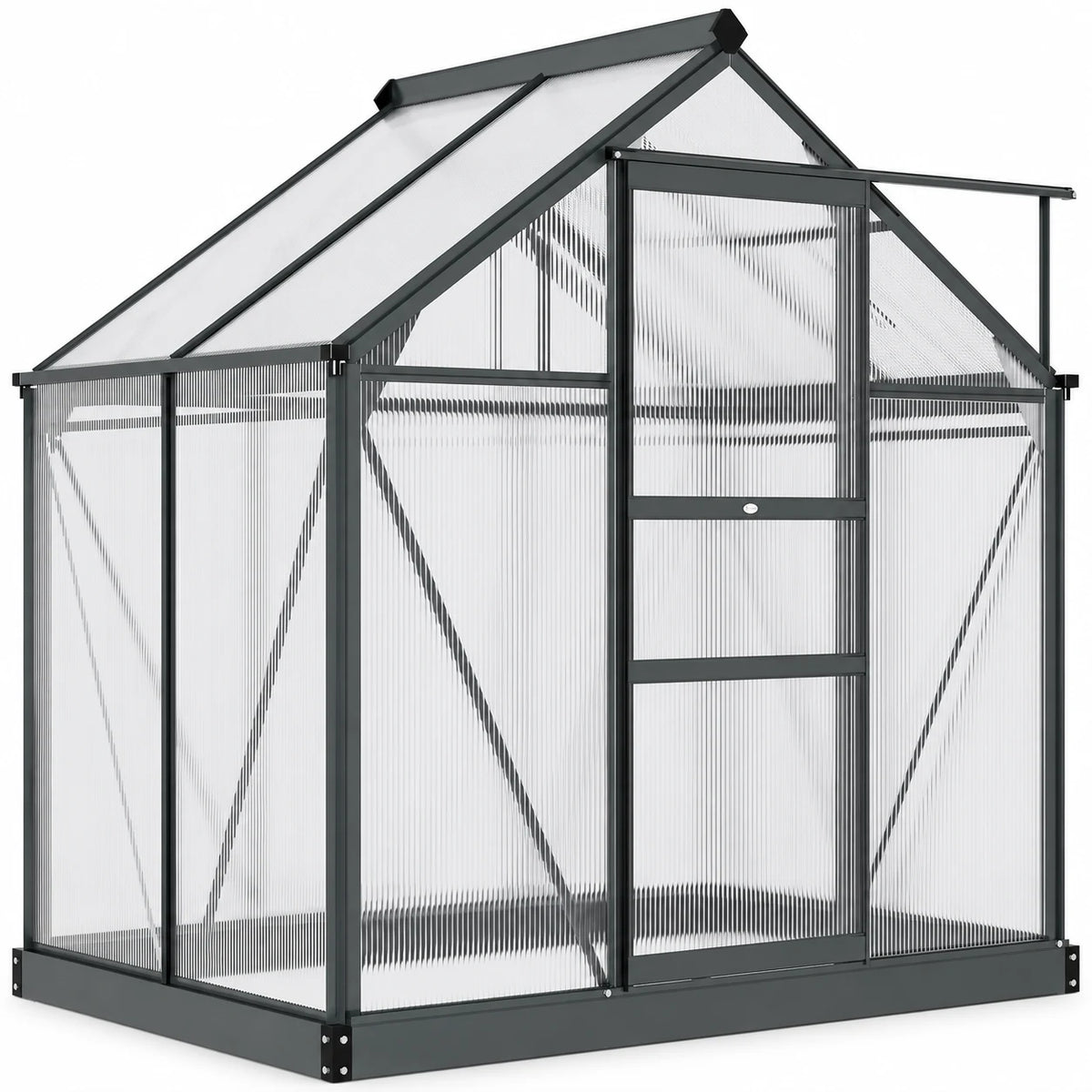 CoSoTower Greenhouse Garden, Green House, Outdoor Greenhouse Kit, PC Board with Sliding Door, 6.2' x 4.3' x 6.6', Grey