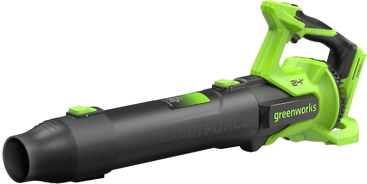 Greenworks 24V (130 MPH / 515 CFM) Brushless Axial Leaf Blower, High-Power for Job Site, Garage and Workshop Cleanup, Battery and Charger Not Included