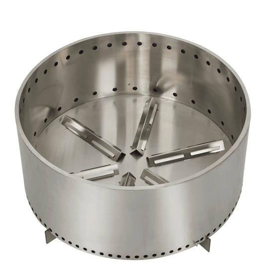 EDTara Portable 27'' Smokeless Fire Pit, Outdoor Stainless Steel Wood Burning Stove with Star Hollow Pattern, Perfect for Camping