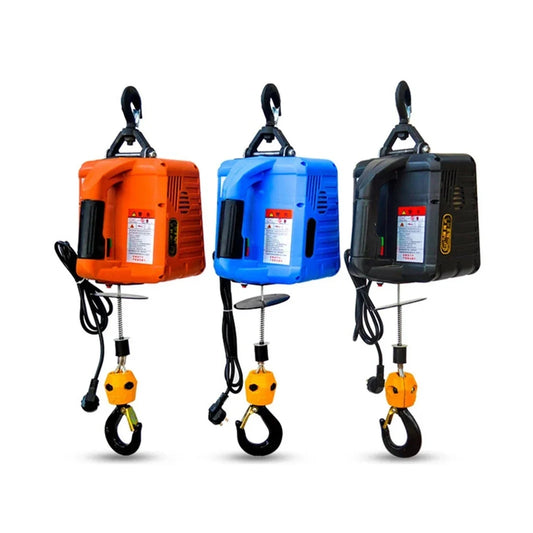 500KG Electric Hoist Portable Electric Hand Winch Traction Block Electric Steel Wire Rope Lifting Hoist Towing Rope