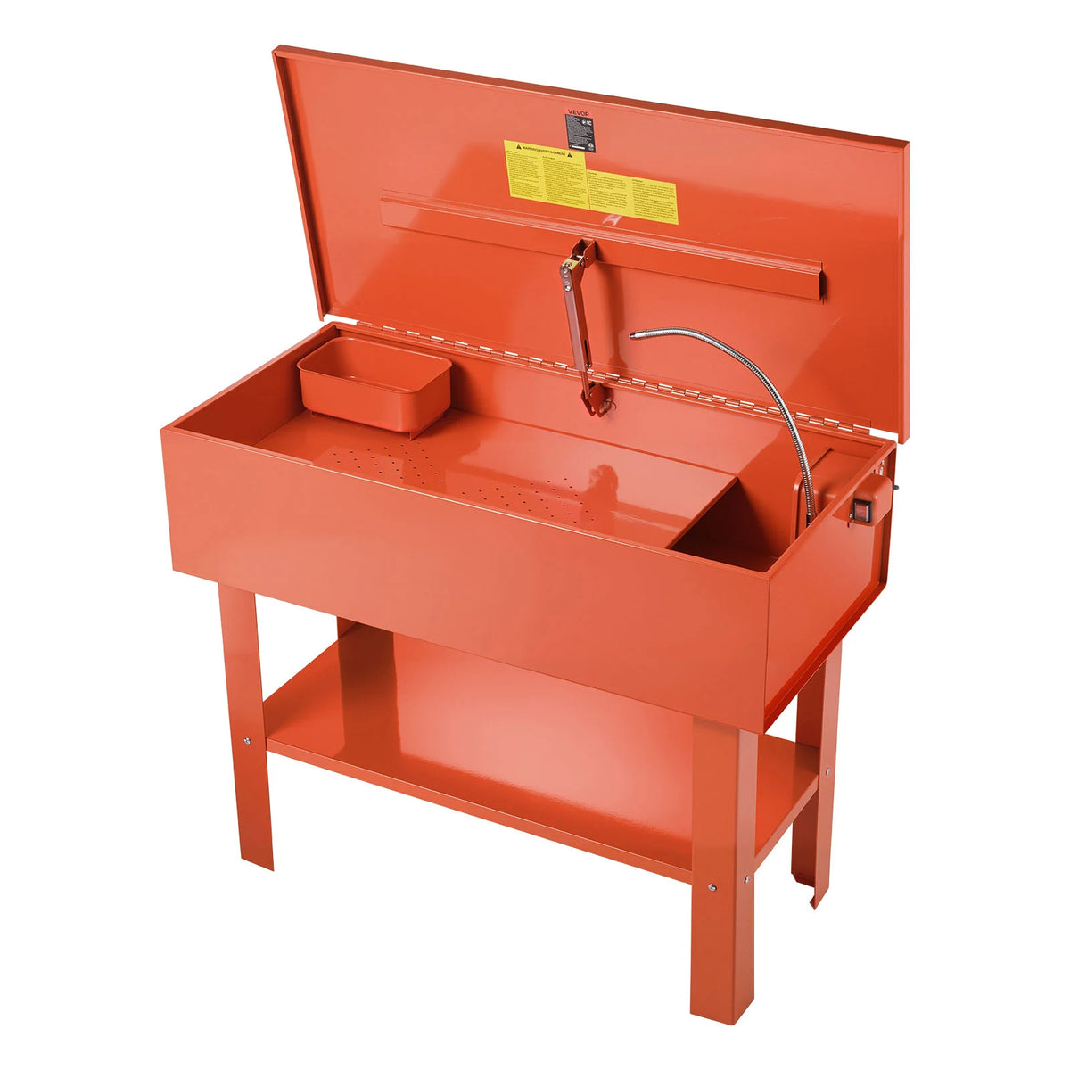 VEVOR Parts Washer 40-Gallon, 17 Gallon Solvent Capacity, 1 Gallon per Minute Max Pump Output, Steel Cabinet Electric Pump Automotive Parts Washer Cleaner