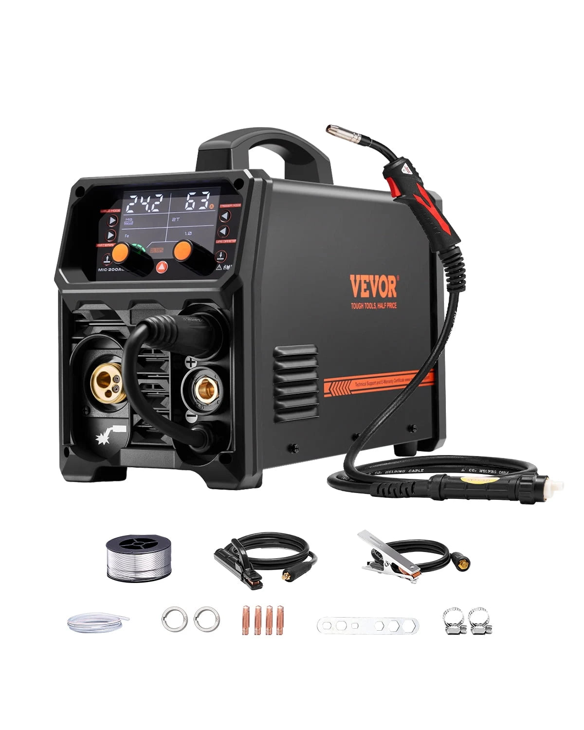 VEVOR Pro MIG Welder 200A Pluse Mig Welding Machine 5-in-1 Synergic Welder Machine