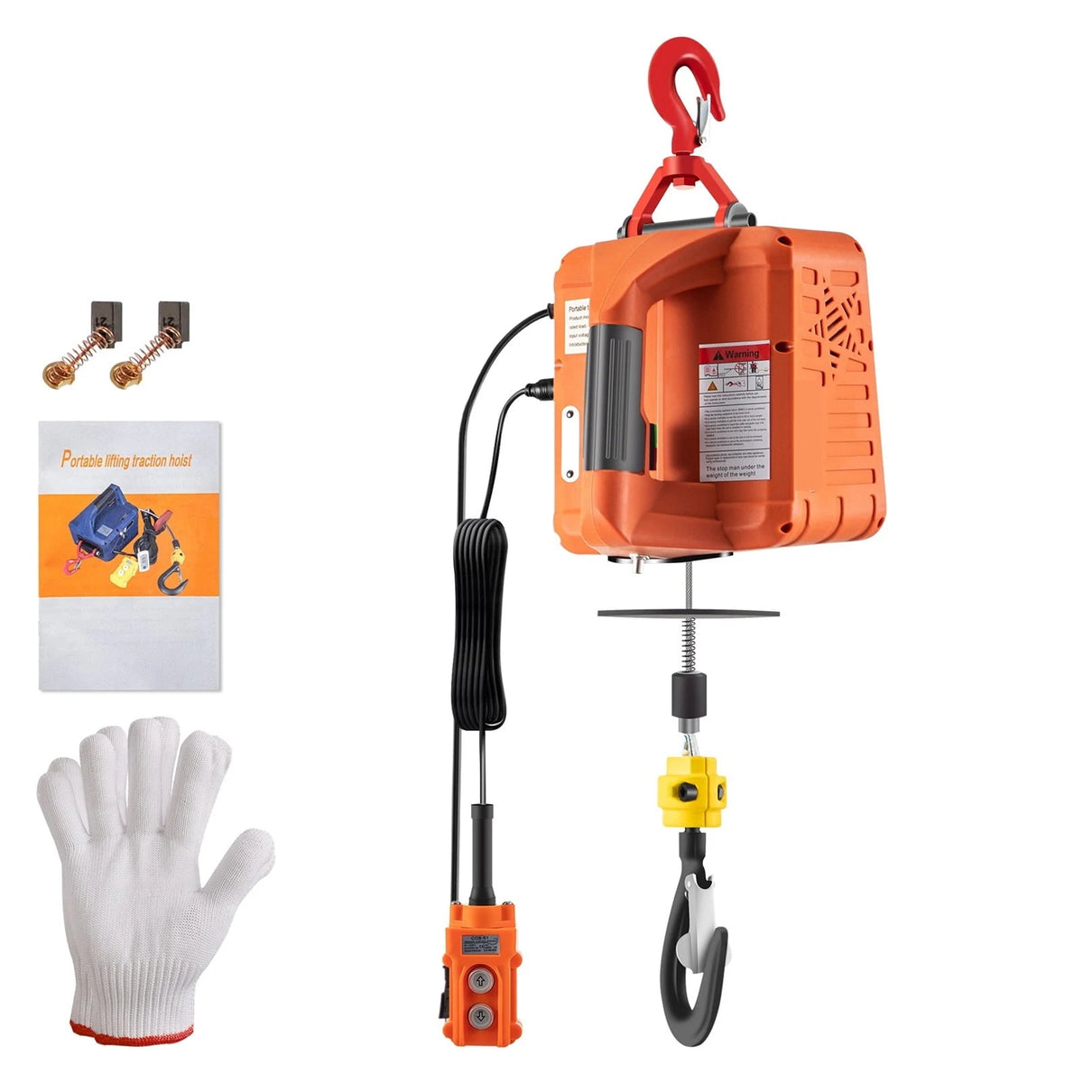 500kg/1100lbs Electric Hoist Winch Portable Crane 25ft Lifting Height Wireless Or Wire Remote Control For Transportation ,Outstanding Load Capacity